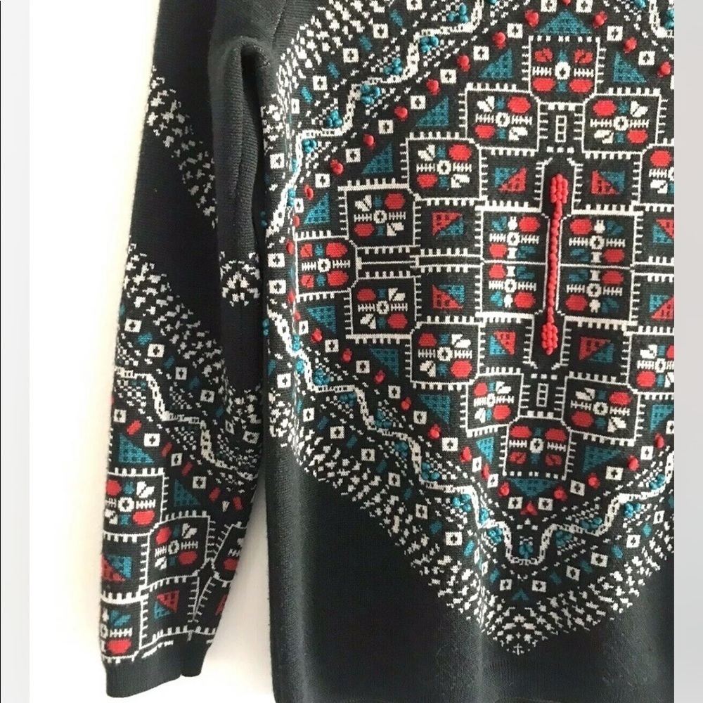 J.Crew | Sweater Womens Size Small Green Wool Long Sleeve Knotted Scarf Top - Picture 6 of 11